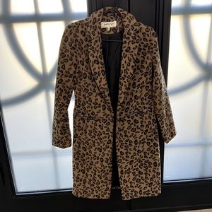 Kendall & Kylie long leopard jacket. Size XS